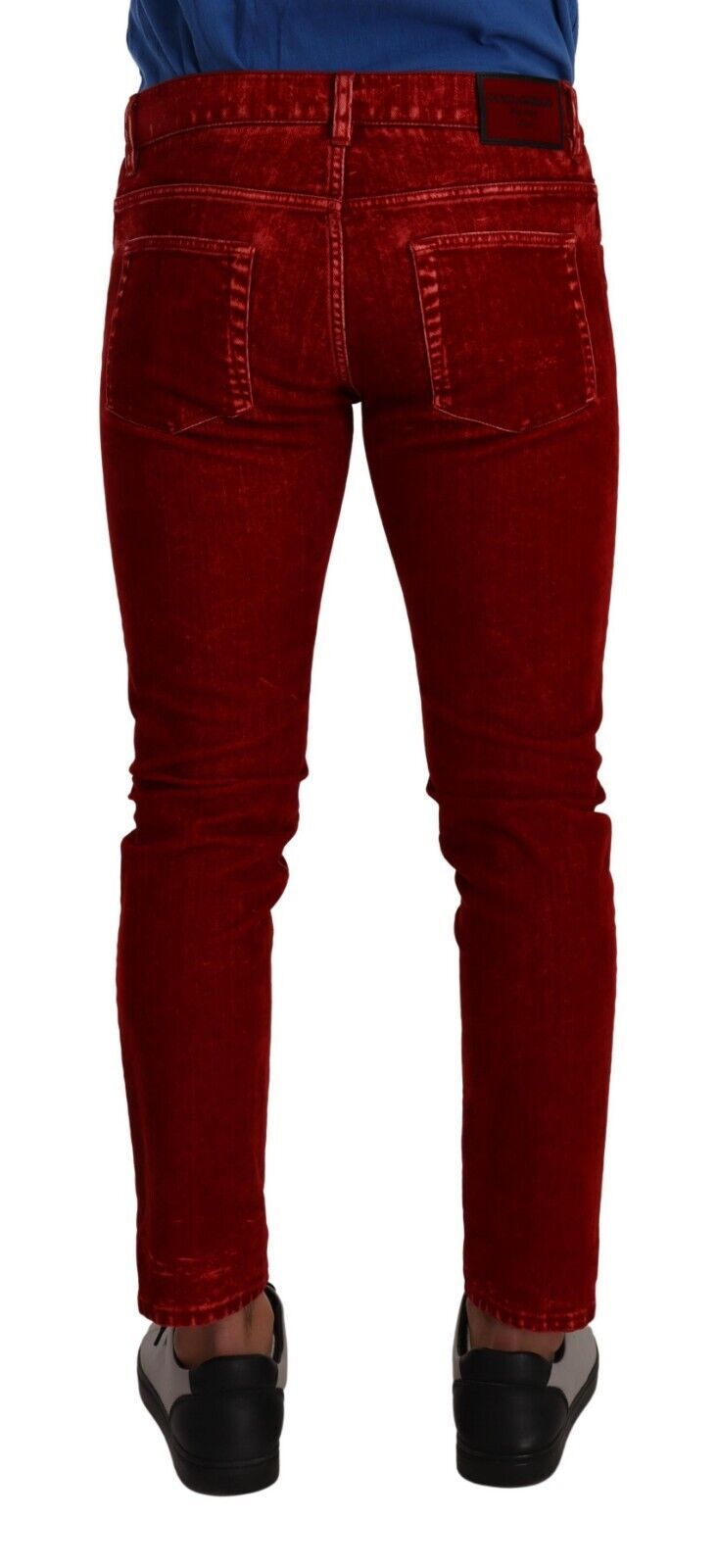 Dolce & Gabbana Ravishing Red Slim Fit Designer Jeans Dolce & Gabbana