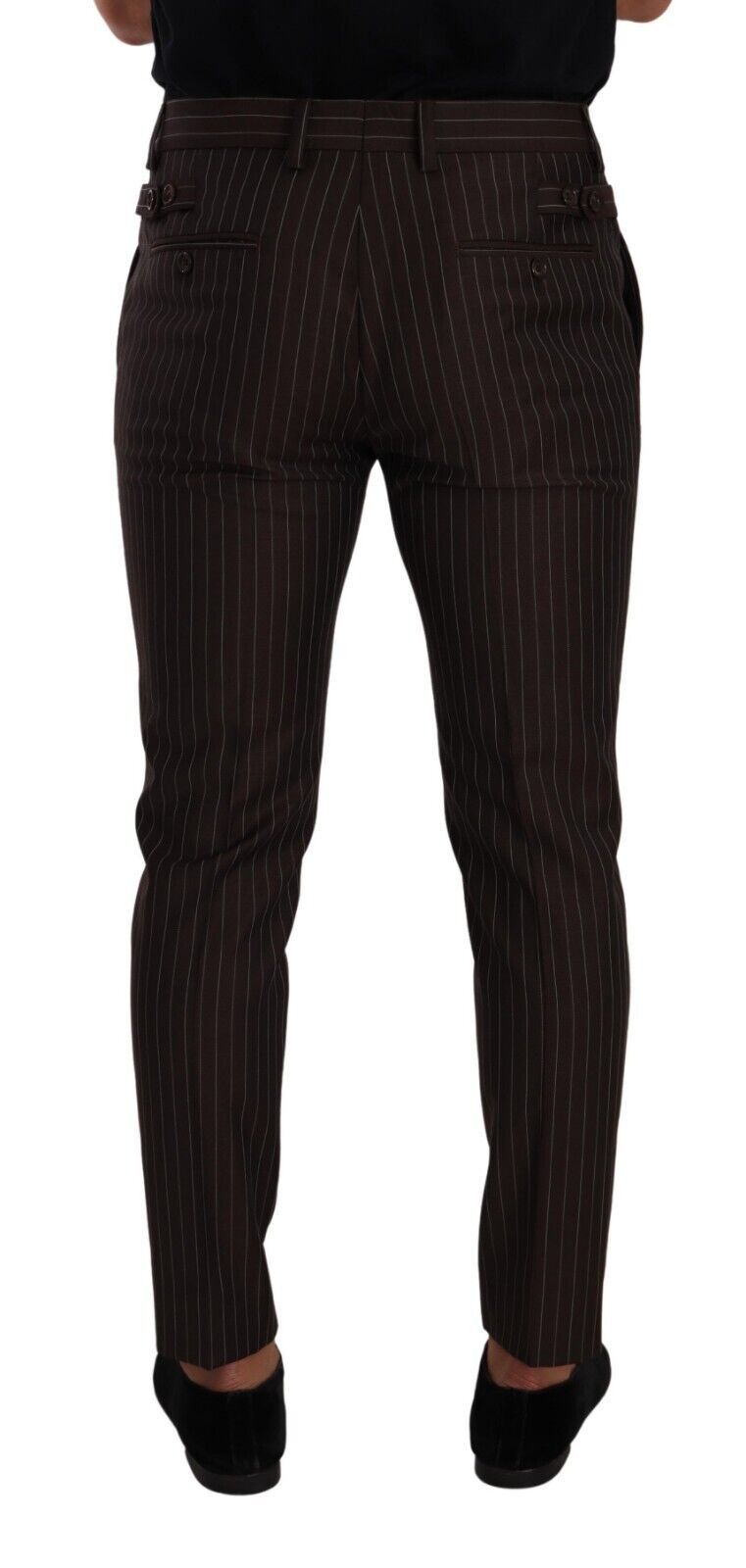 Dolce & Gabbana Elegant Brown Striped Woolen Men's Trousers Dolce & Gabbana