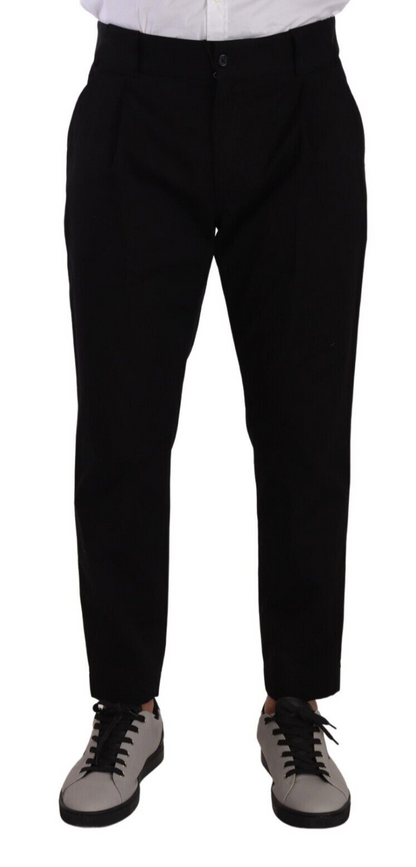 Dolce & Gabbana Elegant Tapered Black Cotton Chinos Dolce & Gabbana