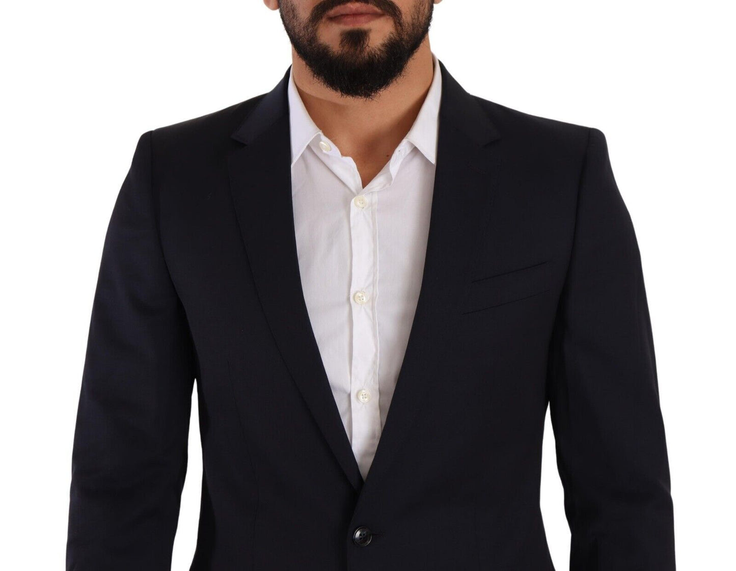 Dolce & Gabbana Sleek Navy Martini Slim Fit Wool Blazer Dolce & Gabbana