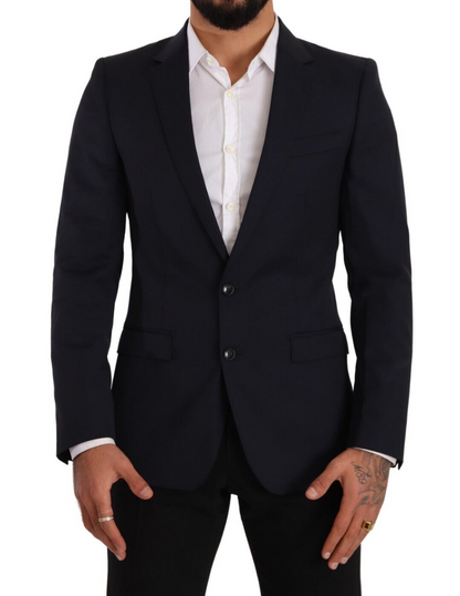 Dolce & Gabbana Sleek Navy Martini Slim Fit Wool Blazer Dolce & Gabbana