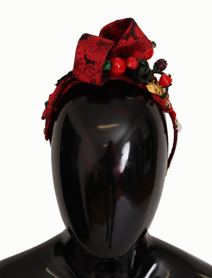 Dolce & Gabbana Cherry Sicily Embellished Red Diadem Dolce & Gabbana