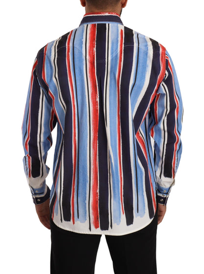 Dolce & Gabbana Elegant Striped Cotton Shirt with Pockets Dolce & Gabbana