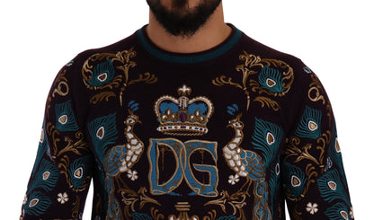 Dolce & Gabbana Elegant Bordeaux Cashmere Crewneck Sweater Dolce & Gabbana