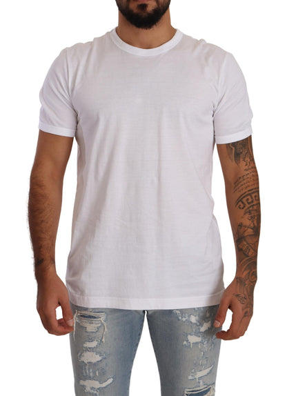 Dolce & Gabbana Elegant White Cotton Crewneck Tee Dolce & Gabbana