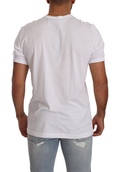 Dolce & Gabbana Elegant White Cotton Crewneck Tee Dolce & Gabbana