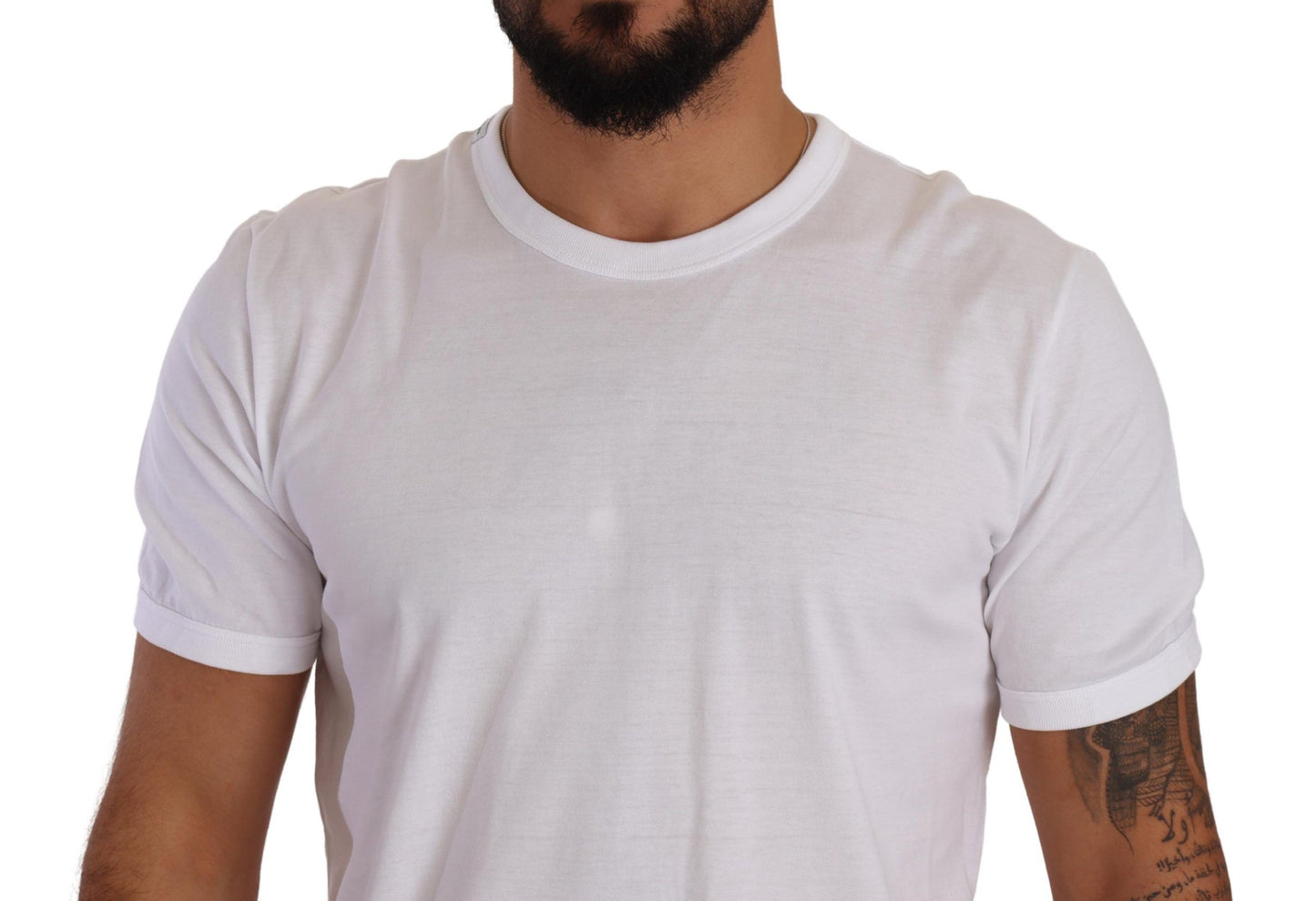 Dolce & Gabbana Elegant White Cotton Crewneck Tee Dolce & Gabbana