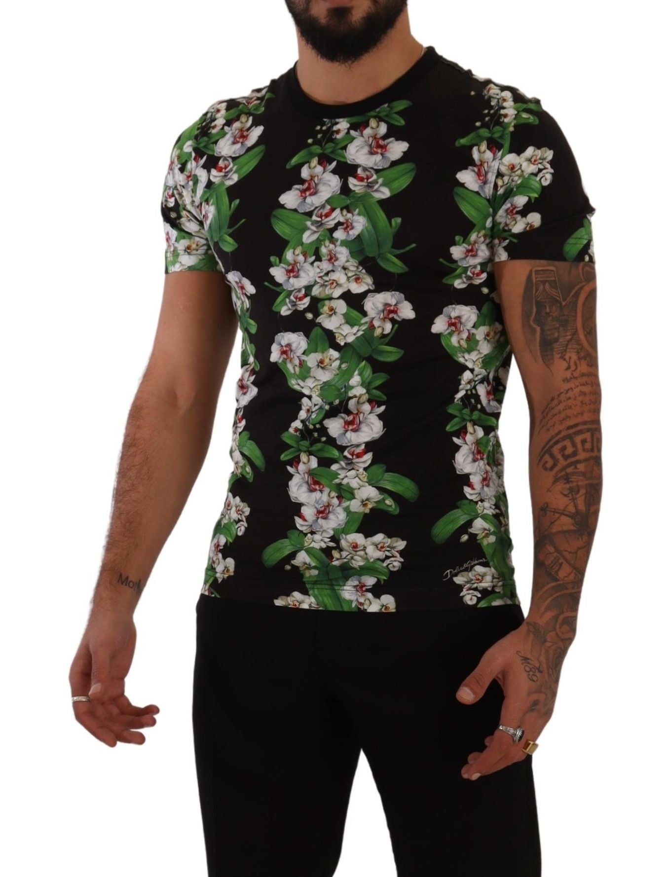 Dolce & Gabbana Elegant Floral Crewneck Tee for Men Dolce & Gabbana