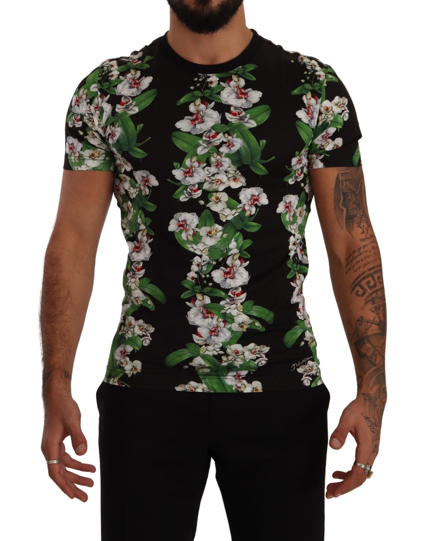 Dolce & Gabbana Elegant Floral Crewneck Tee for Men Dolce & Gabbana