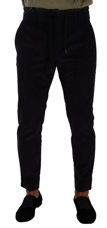 Dolce & Gabbana Slim Fit Luxe Corduroy Pants in Dark Blue Dolce & Gabbana