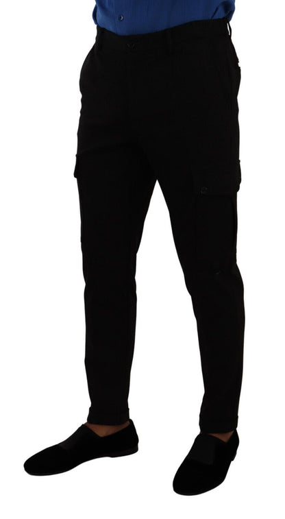 Dolce & Gabbana Elegant Black Slim Fit Cargo Pants Dolce & Gabbana