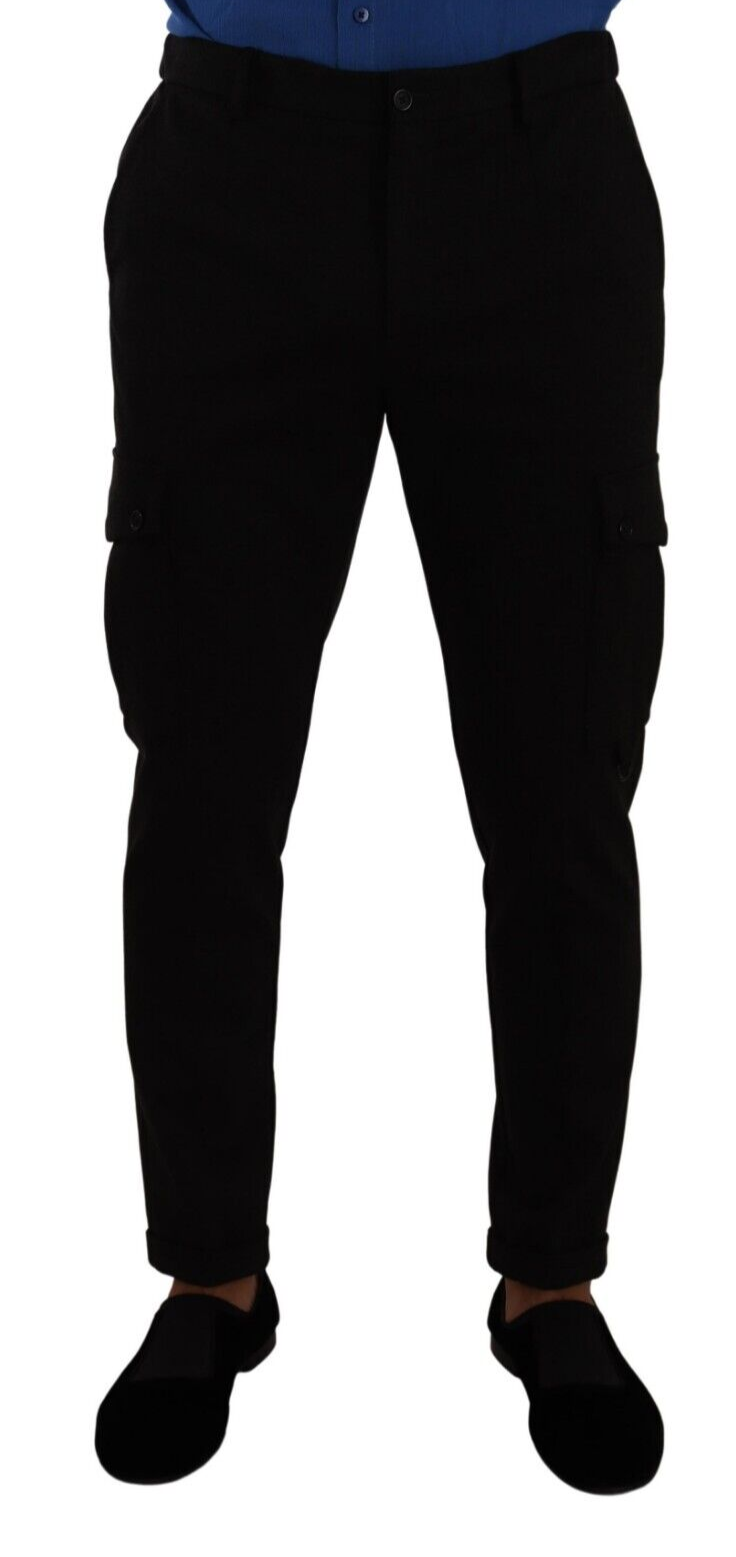 Dolce & Gabbana Elegant Black Slim Fit Cargo Pants Dolce & Gabbana