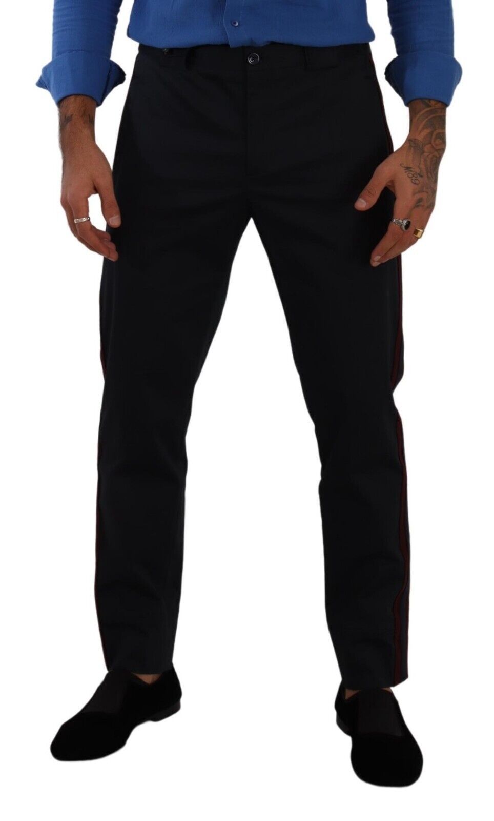 Dolce & Gabbana Chic Slim Fit Chinos Pants in Blue Dolce & Gabbana