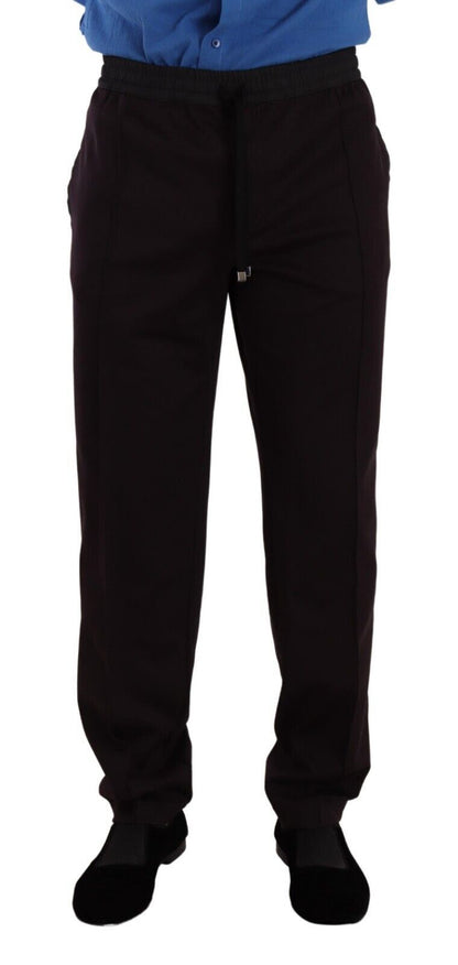 Dolce & Gabbana Elegant Burgundy Cotton Joggers Dolce & Gabbana