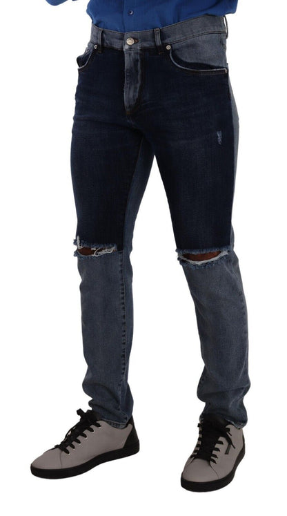 Dolce & Gabbana Chic Slim Fit Tattered Denim Dolce & Gabbana