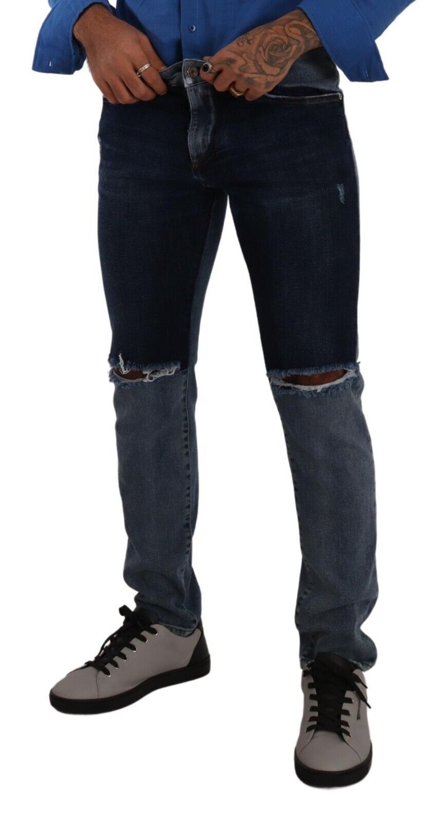 Dolce & Gabbana Chic Slim Fit Tattered Denim Dolce & Gabbana