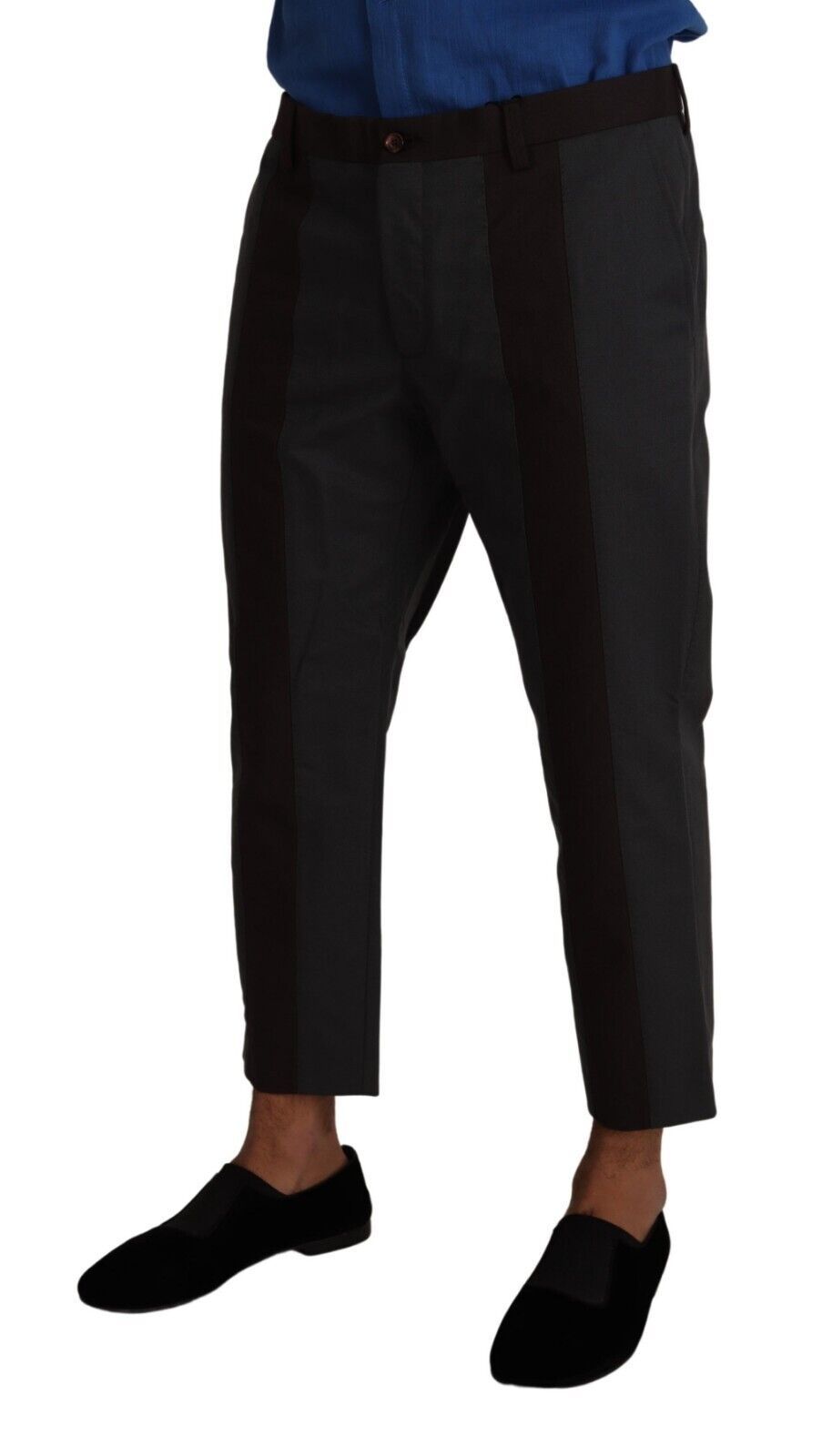 Dolce & Gabbana Elegant Cropped Pants in Gray and Bordeaux Hues Dolce & Gabbana