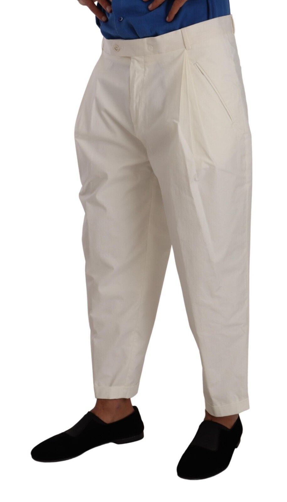 Dolce & Gabbana Elegant White Cotton Stretch Dress Pants Dolce & Gabbana