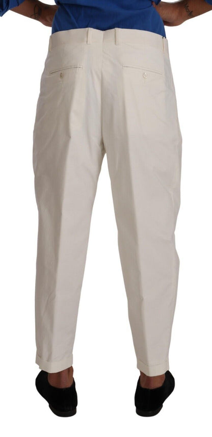 Dolce & Gabbana Elegant White Cotton Stretch Dress Pants Dolce & Gabbana