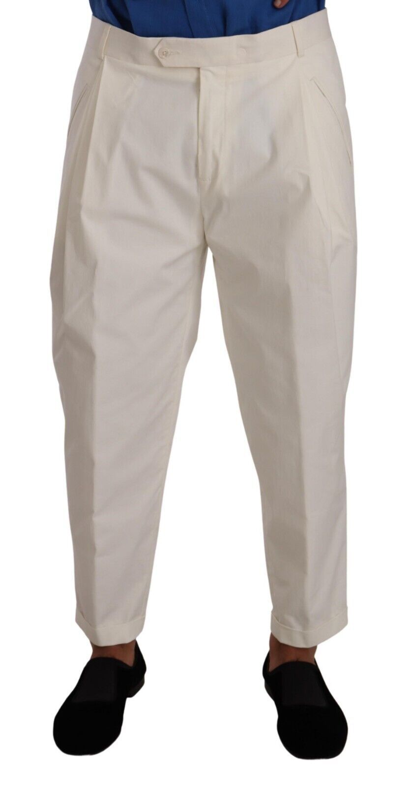 Dolce & Gabbana Elegant White Cotton Stretch Dress Pants Dolce & Gabbana