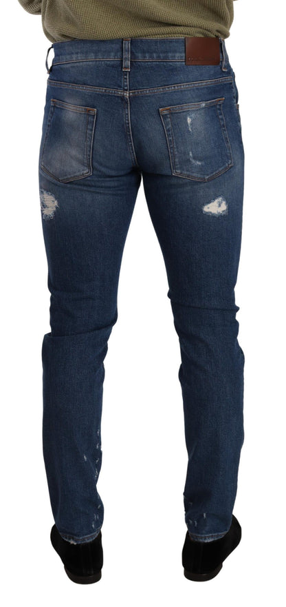 Dolce & Gabbana Elegant Distressed Slim Fit Denim Jeans Dolce & Gabbana