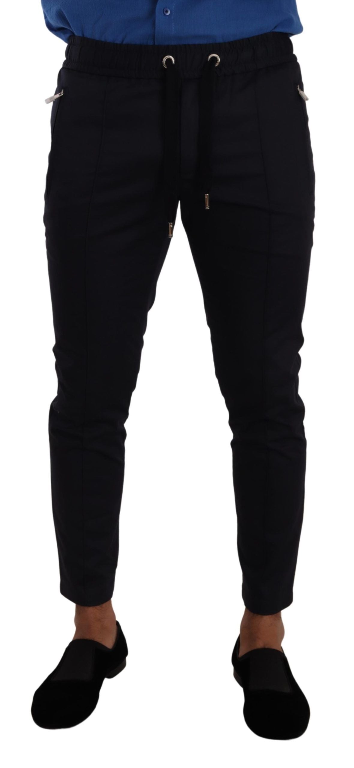 Dolce & Gabbana Elegant Dark Blue Skinny Jogging Pants Dolce & Gabbana