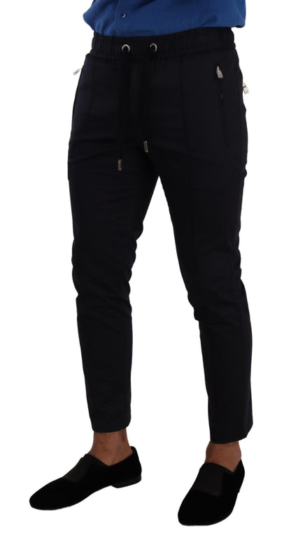 Dolce & Gabbana Elegant Dark Blue Skinny Jogging Pants Dolce & Gabbana