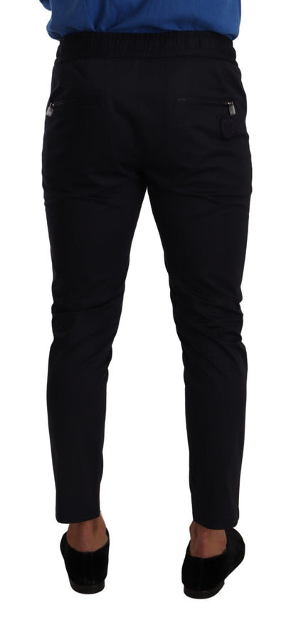 Dolce & Gabbana Elegant Dark Blue Skinny Jogging Pants Dolce & Gabbana