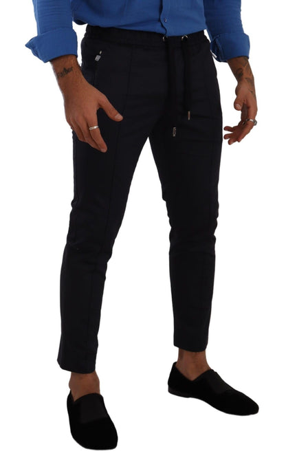 Dolce & Gabbana Elegant Dark Blue Skinny Jogging Pants Dolce & Gabbana