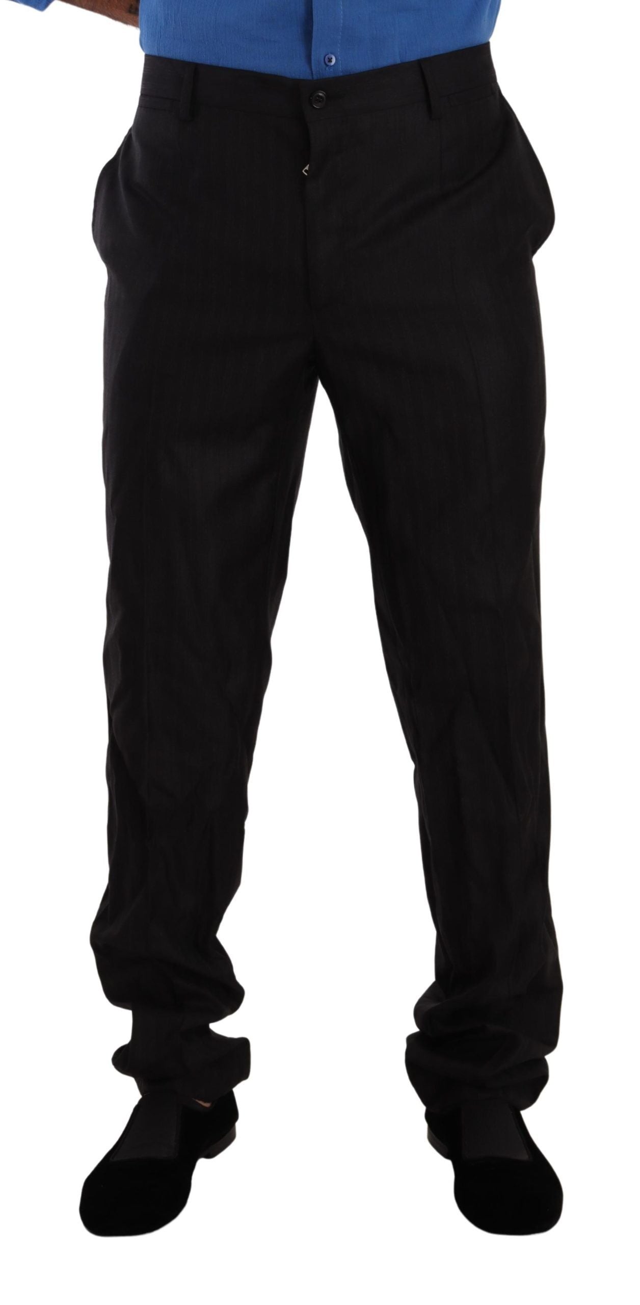 Dolce & Gabbana Elegant Striped Wool-Silk Dress Pants Dolce & Gabbana