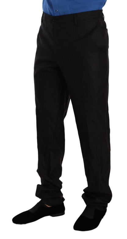 Dolce & Gabbana Elegant Striped Wool-Silk Dress Pants Dolce & Gabbana