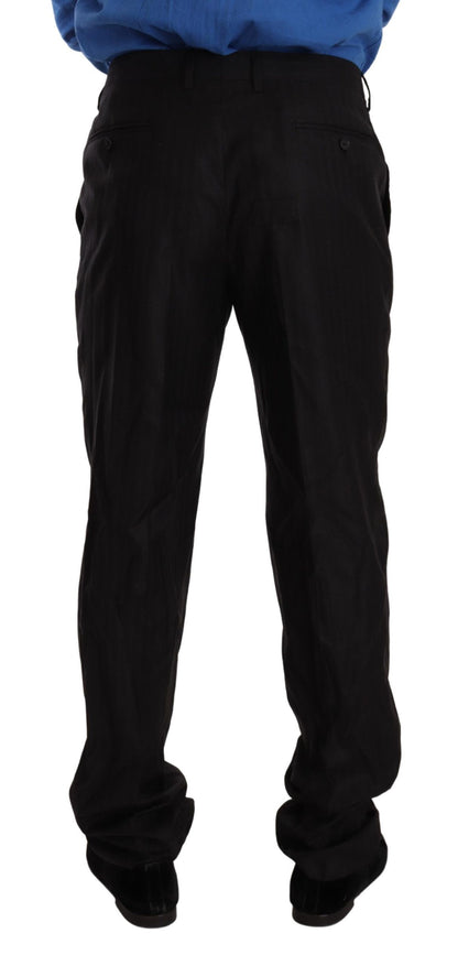 Dolce & Gabbana Elegant Striped Wool-Silk Dress Pants Dolce & Gabbana