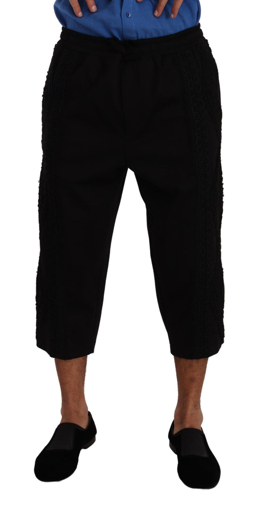 Dolce & Gabbana Elegant Black Cotton Blend Cropped Pants Dolce & Gabbana