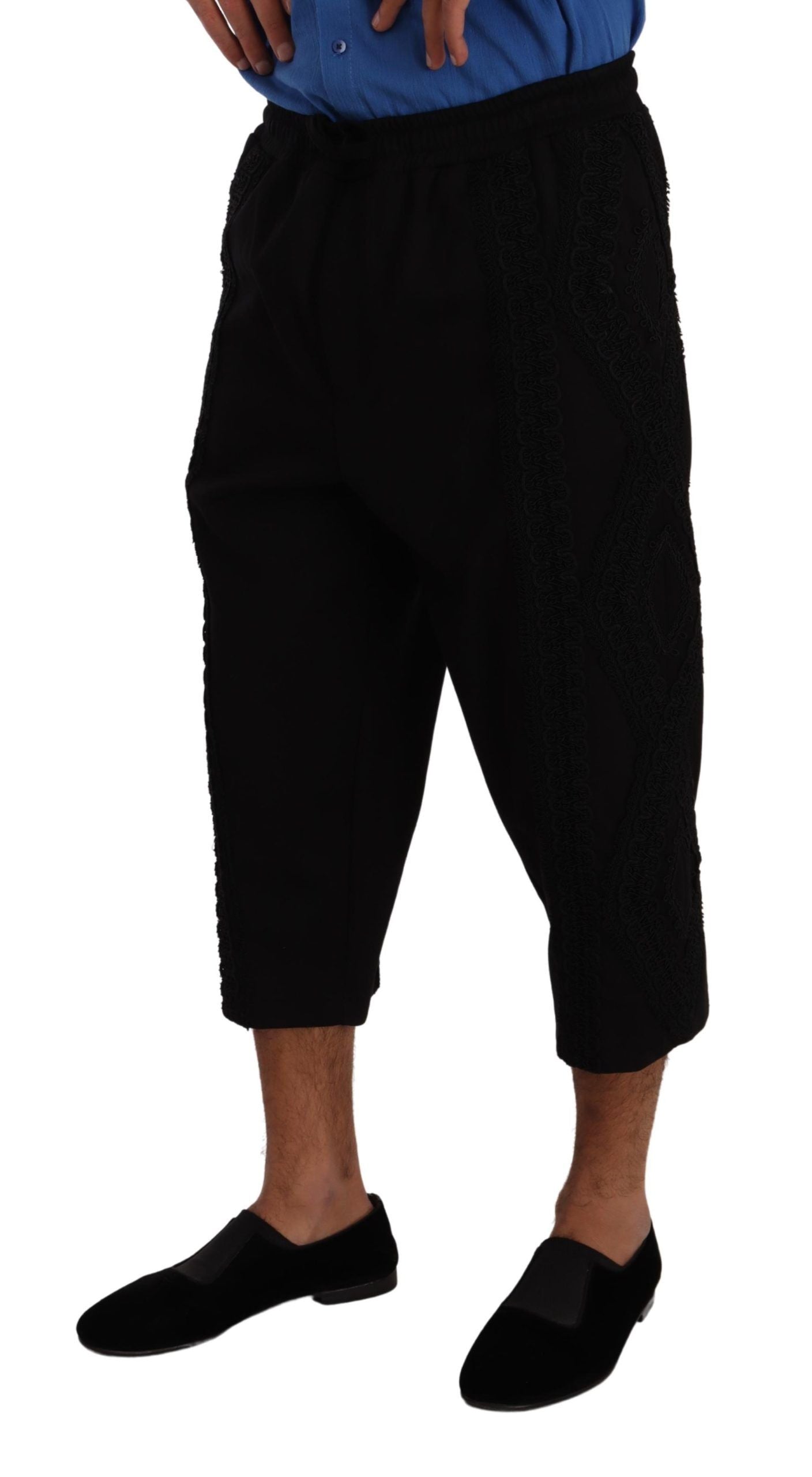 Dolce & Gabbana Elegant Black Cotton Blend Cropped Pants Dolce & Gabbana