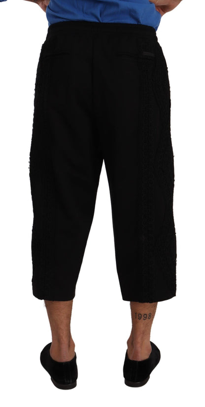 Dolce & Gabbana Elegant Black Cotton Blend Cropped Pants Dolce & Gabbana