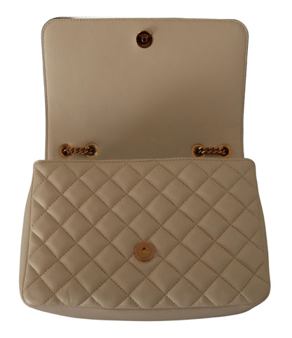 Versace Elegant White Nappa Leather Shoulder Bag Versace