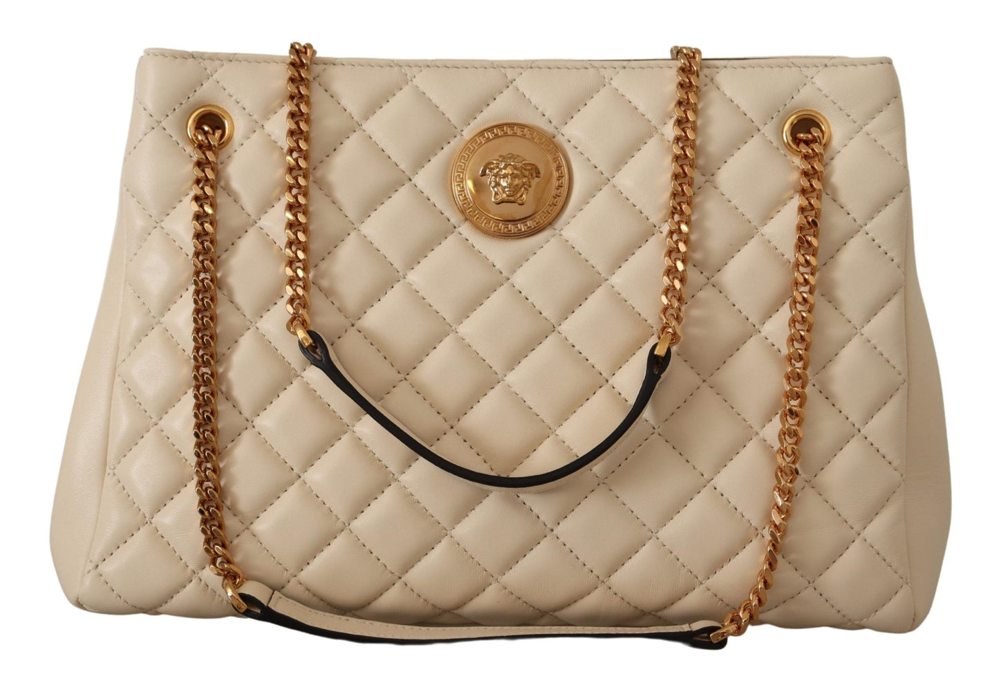 Versace Elegant Quilted Nappa Leather Tote Versace