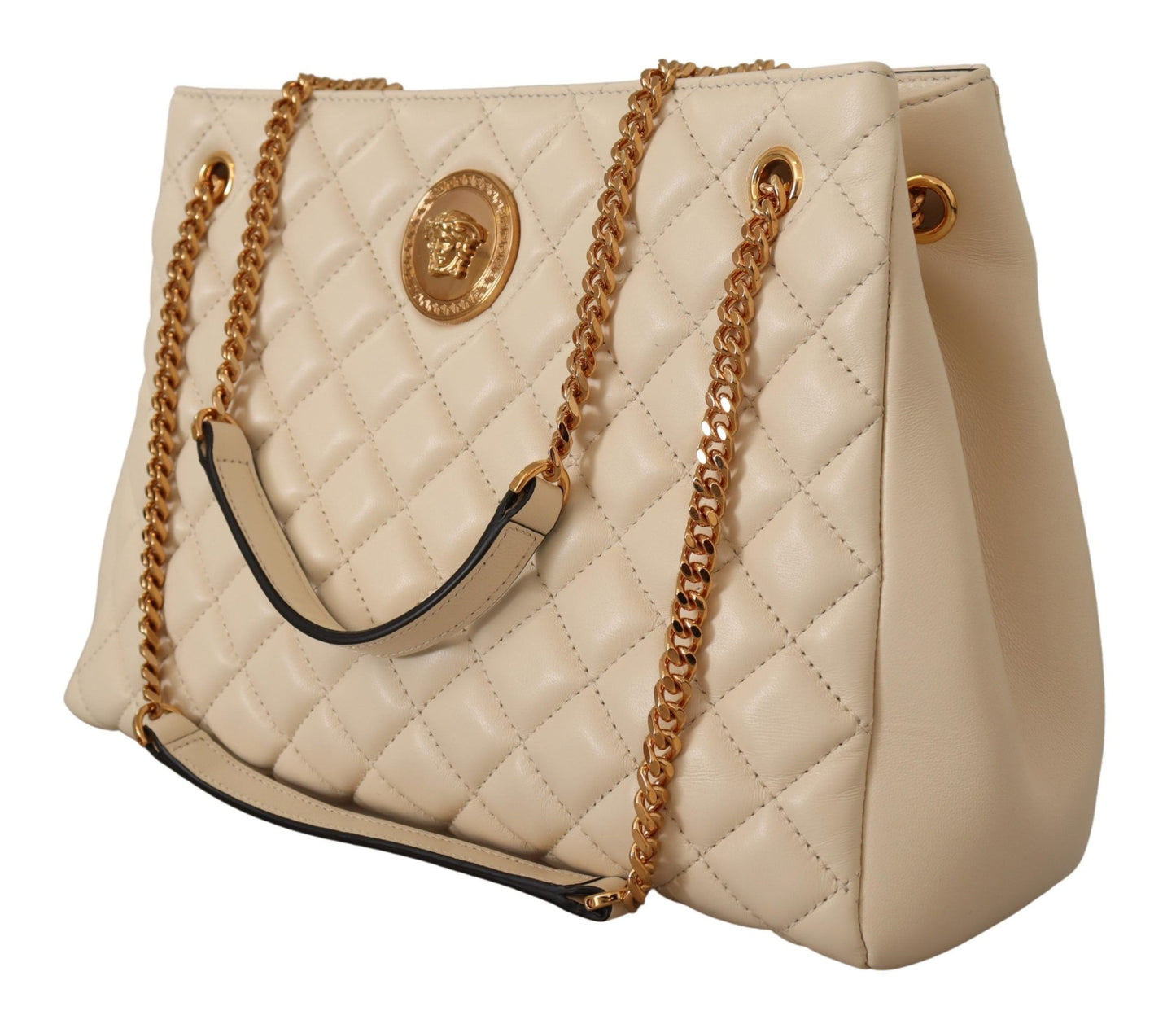 Versace Elegant Quilted Nappa Leather Tote Versace