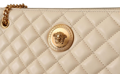 Versace Elegant Quilted Nappa Leather Tote Versace