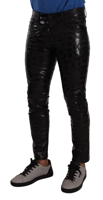 Dolce & Gabbana Elegant Black Logo Skinny Pants Dolce & Gabbana