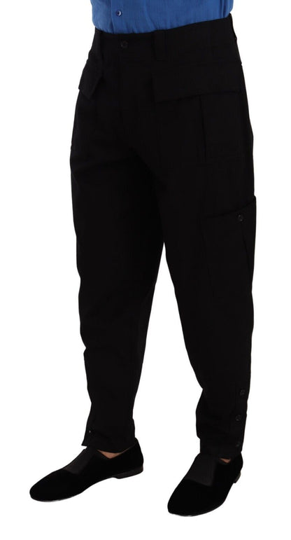 Dolce & Gabbana Chic Black Cargo Pants with Stretch Comfort Dolce & Gabbana