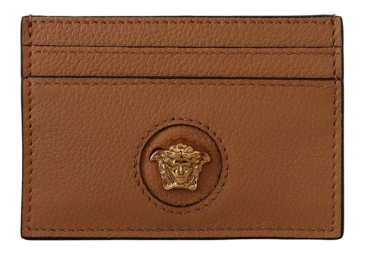 Versace Elegant Medusa Calf Leather Card Holder Versace