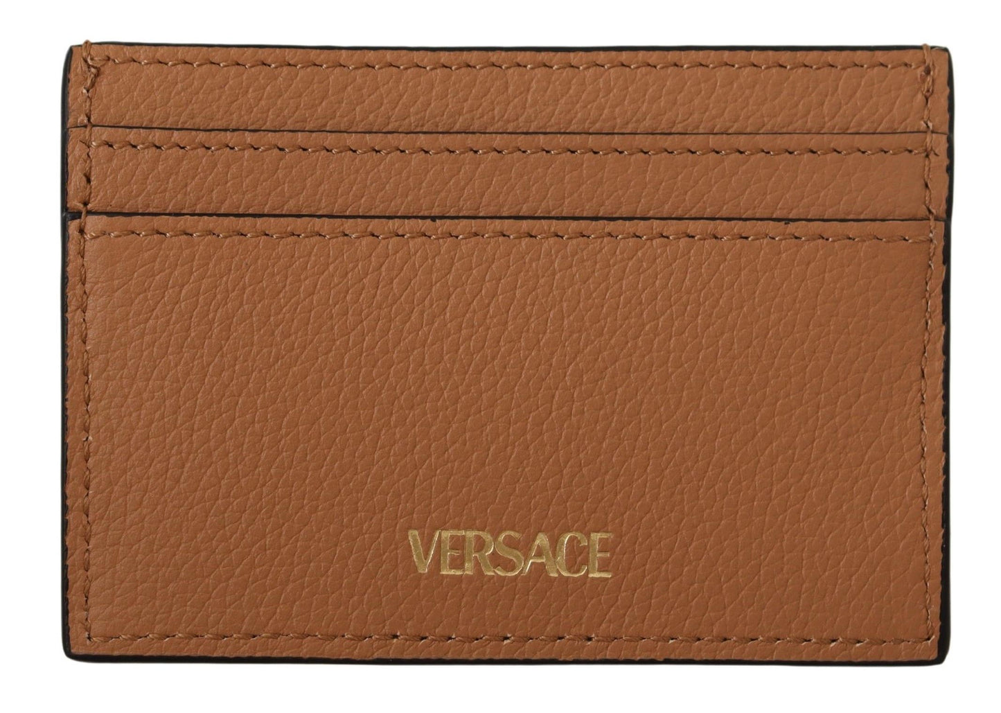 Versace Elegant Medusa Calf Leather Card Holder Versace