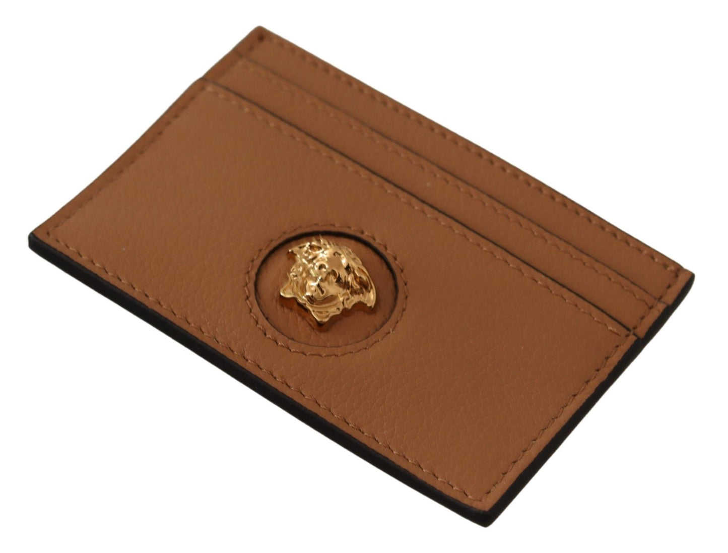 Versace Elegant Medusa Calf Leather Card Holder Versace