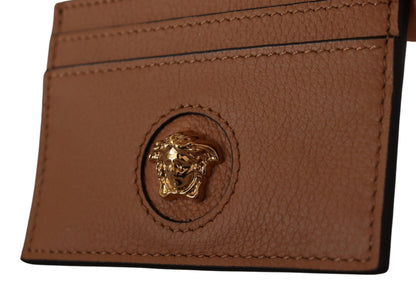 Versace Elegant Medusa Calf Leather Card Holder Versace