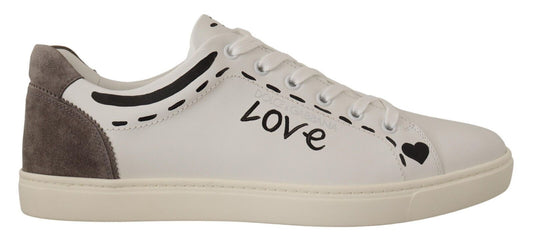 Dolce & Gabbana Elegant White Leather Casual Sneakers Dolce & Gabbana