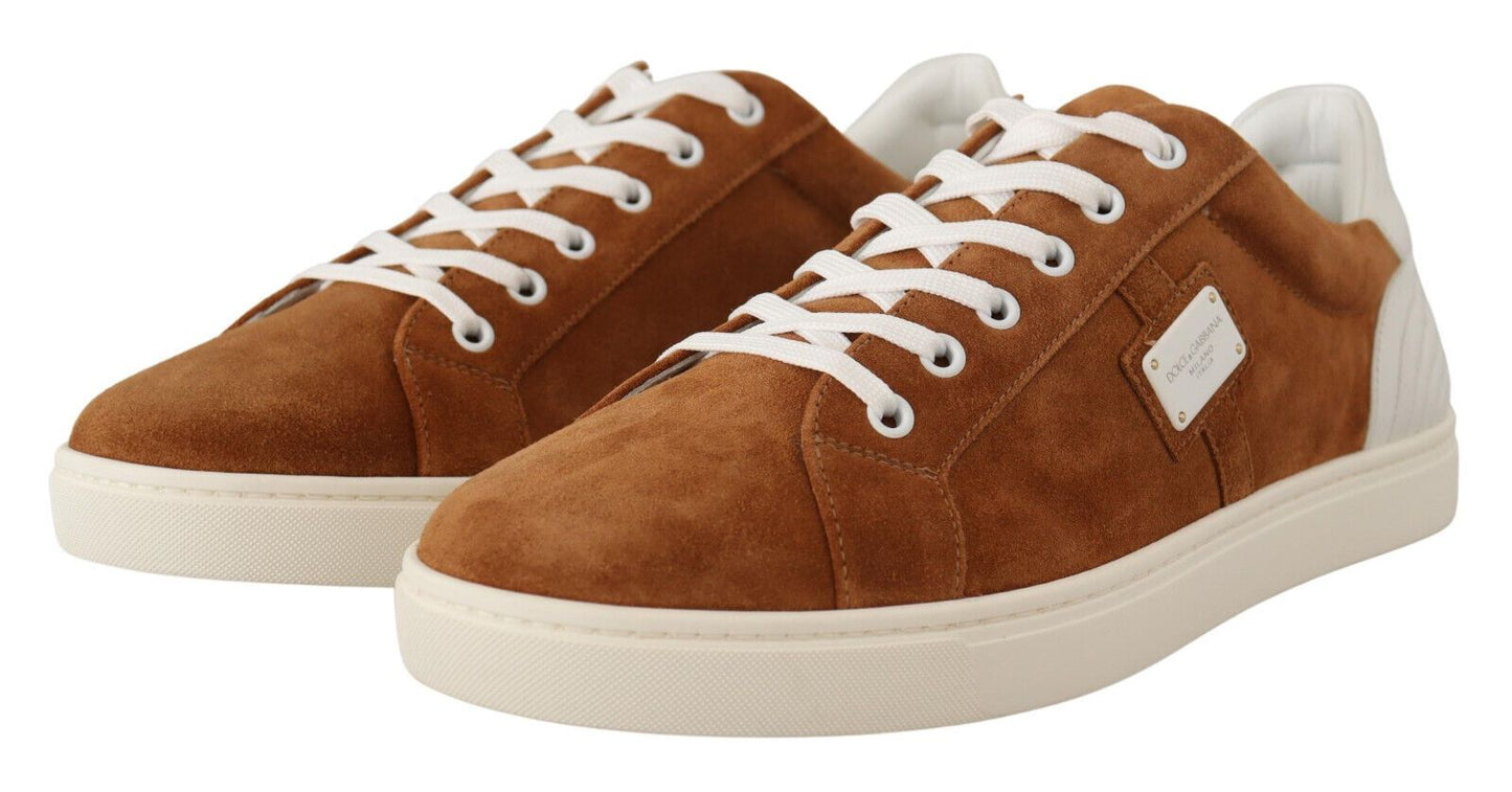 Dolce & Gabbana Elegant Two-Tone Leather Sneakers Dolce & Gabbana