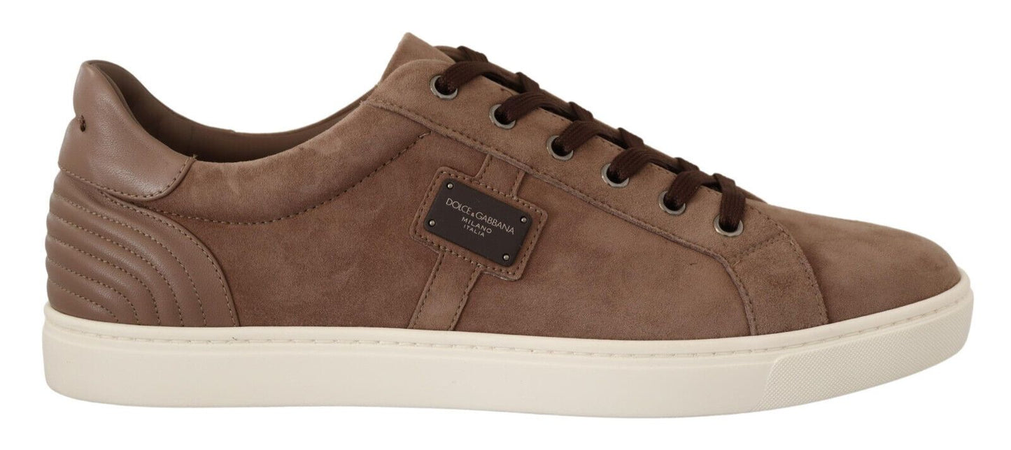 Dolce & Gabbana Elegant Brown Leather Sneakers for Men Dolce & Gabbana