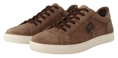 Dolce & Gabbana Elegant Brown Leather Sneakers for Men Dolce & Gabbana