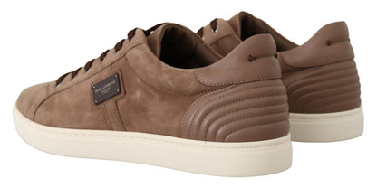 Dolce & Gabbana Elegant Brown Leather Sneakers for Men Dolce & Gabbana